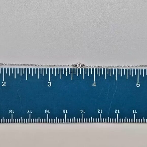 $2250 Tiffany Co Elsa Peretti 3 Diamonds By The Yard Platinum Bracelet 7 inches - Picture 9 of 10